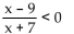 Solve the inequality and give the solution set in set builder notation. -  A)    B)  {x -7 < x < 9} C)  {x x > 9} D)  {x x < -7 or x > 9}