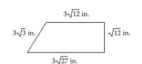 Find the perimeter of the figure in radical form with the radicals simplified. -  A)    n. B)    C)    D)  1080 in.