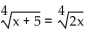 Solve and check your solution(s) . If the equation has no real solution, so state. -  A)    B)  5 C)    D)  no real solution