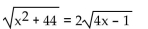 Solve and check your solution(s) . If the equation has no real solution, so state. -  A)  12, 4 B)  -6, 6 C)  6, 6 D)  12, -4