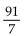 Write the fraction as a mixed number. -  A)  92 B)  90 C)  13 D)   