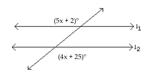 Find the measures of the marked angles. -  are parallel.   A)  118°, 118° B)  118°, 98° C)  83°, 133° D)  133°, 133°