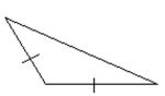 Identify the triangle as acute, obtuse, or right. Also, identify the triangle as isosceles, equilateral, or scalene. Sides equal in length are marked. -  A)  acute, isosceles B)  obtuse, scalene C)  acute, scalene D)  obtuse, isosceles