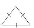 Identify the triangle as acute, obtuse, or right. Also, identify the triangle as isosceles, equilateral, or scalene. Sides equal in length are marked. -  A)  right, equilateral B)  acute, equilateral C)  right, isosceles D)  acute, scalene