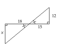 The figures are similar. Find the length of the side marked x. -  A)  16.4 B)  22.5 C)  14.4 D)  10