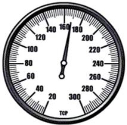 The measurement on this sphygmomanometer gauge is ________.  