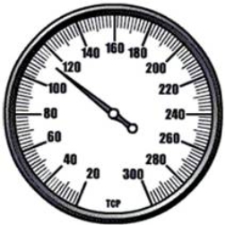 The measurement on this sphygmomanometer gauge is ________.  