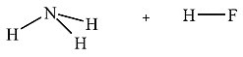 Which diagram best represents the products when equimolar amounts of HF(g)  and NH<sub>3</sub>(g)  react? A)    B)    C)    D)    E)   