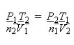 <strong>What is the formula which describes the relationship between the pressure, volume, temperature, and moles?</strong> A) B) C) D) E)