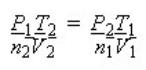 <strong>What is the formula which describes the relationship between the pressure, volume, temperature, and moles?</strong> A) B) C) D) E)