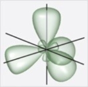 Which figure best illustrates the hybrid orbitals on carbon in benzene, C<sub>6</sub>H<sub>6</sub>? A)    B)    C)    D)    E)   