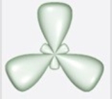 Which figure best illustrates the hybrid orbitals on carbon in benzene, C<sub>6</sub>H<sub>6</sub>? A)    B)    C)    D)    E)   