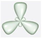 Which figure best illustrates the hybrid orbitals on phosphorous in PH<sub>3</sub>? A)    B)    C)    D)    E)   