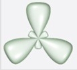 Which figure best illustrates the hybrid orbitals on iodine in ICl<sub>2</sub><sup>-</sup>? A)    B)    C)    D)    E)   