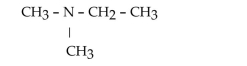 What is the common name of this compound?   A) trimethylamine B) diethylamine C) ethylmethylnitride D) ethylmethylamine E) ethyldimethylamine