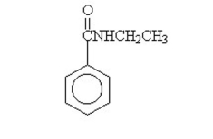 The amide formed in the reaction of benzoic acid and ethylamine is A)    B)    C)    D)    E)   