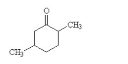 What is the IUPAC name for this compound?   A) 2,5-dimethylcyclohexanone B) 1,4-dimethyl-2-cyclohexanone C) methylcyclohexanone D) 1,4-dimethyl-3-cyclohexanone E) cyclohexyl methyl ketone