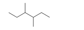 What is the IUPAC name for this alkane?   A) 2, 3-diethylbutane B) 2-ethyl-3-methylpentane C) 4-ethyl-3-methylpentane D) octane E) 3, 4-dimethylhexane
