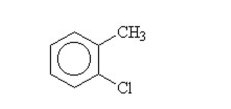 What is the name of the compound below?   A) 1-chlorotoluene B) 2-chlorotoluene C) 3-chlorotoluene D) 4-chlorotoluene E) 5-chlorotoluene