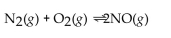   For the reaction at equilibrium, if the volume of the container is decreased, the amount of NO present will A) stay the same. B) decrease. C) double. D) increase. E) triple.