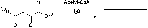 The Citric Acid Cycle starts with the aldol-type of reaction of acetyl-CoA with oxaloacetate. Complete the reaction scheme  