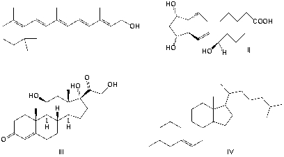 Which structure is a cortisone?   A)  I B)  II C)  III D)  IV