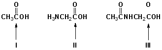 Which is the order of increasing acidity for the indicated carboxyl groups (least first) ?   A)  I, II, III B)  II, III, I C)  III, II, I D)  I, III, II