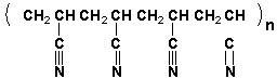 The repeat unit of polyacrylonitrile is      
