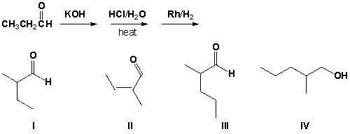 Which is the product of the series of reactions?   A)  I B)  II C)  III D)  IV