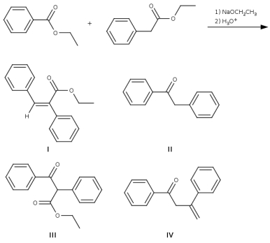 What is the major product of the following reaction?   A)  I B)  II C)  III D)  IV