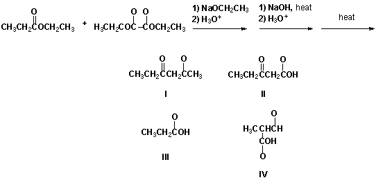 Which is the product of the following series of reactions?   A)  I B)  II C)  III D)  IV