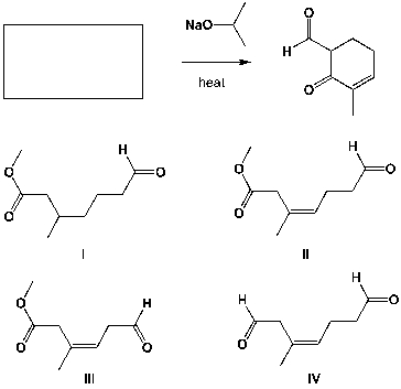 What is the starting material of this reaction?   A)  I B)  II C)  III D)  IV
