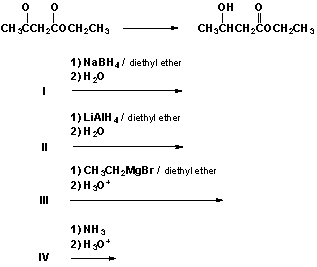 Which are the best conditions for the following reaction?   A)  I B)  II C)  III D)  IV