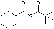 The structure for cyclohexanecarboxylic 2,2-dimethylpropanoic anhydride is,  