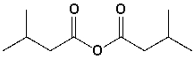 The name of the following compound is 3-methylbutanoyl 2-methylbutanoate.  