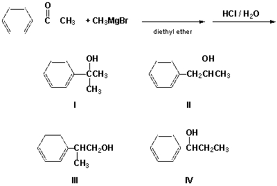 Which is the major product of the following reaction?   A)  I B)  II C)  III D)  IV