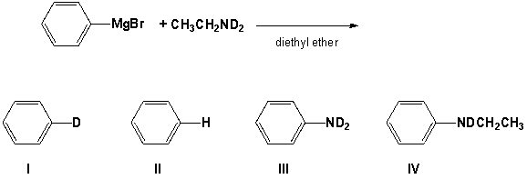 Which is the major product of the following reaction?   A)  I B)  II C)  III D)  IV