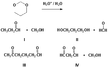 Which is the product of the following reaction?   A)  I B)  II C)  III D)  IV