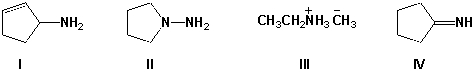 Which compound is a Schiff base?   A)  I B)  II C)  III D)  IV