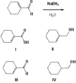 Which is the major product of the following reaction?   A)  I B)  II C)  III D)  IV