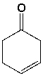 The name of the following compound is 3-cyclohexenone.  