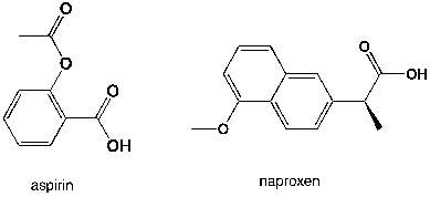 Which region in the IR spectrum could be used to distinguish between aspirin and naproxen (aleve) ?   A)  2900-3000 cm<sup>-1</sup> B)  1360-1380 cm<sup>-1</sup> C)  1700-1800 cm<sup>-1</sup> D)  3100-3500 cm<sup>-1</sup>