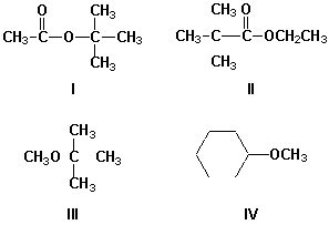 Which compounds show signal splitting in the <sup>1</sup>H-NMR spectrum?   A)  I, II B)  III, IV C)  I, III D)  II, IV