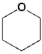 The splitting of the three <sup>1</sup>H signals of tetrahydropyran are (top to bottom as drawn) _____, ______, ______.  