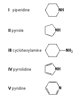 Which pairs of names and structures match correctly?   A)  I and II and III B)  II and IV and IV C)  II and IV and V D)  I and III and V