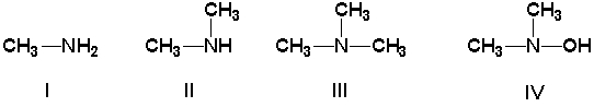 Which compound is the strongest base?   A)  I B)  II C)  III D)  IV