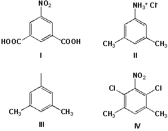Which is the product of the following reaction?     A)  I B)  II C)  III D)  IV