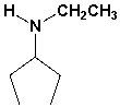 The name of the following compound is N-cyclopentylethanamine.   