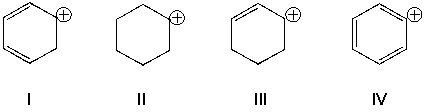 Which is the electrophile in the following reaction?     A)  I B)  II C)  III D)  IV