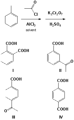 Which are the final reaction products (2) , which are formed by the following sequence of reactions.?   A)  I and II B)  III and IV C)  I and IV D)  II and III